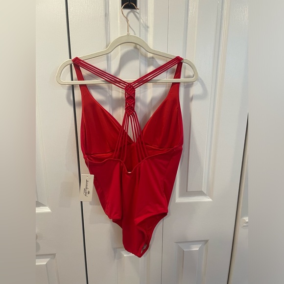 red one piece swimsuit with tags and liner - Picture 11 of 11